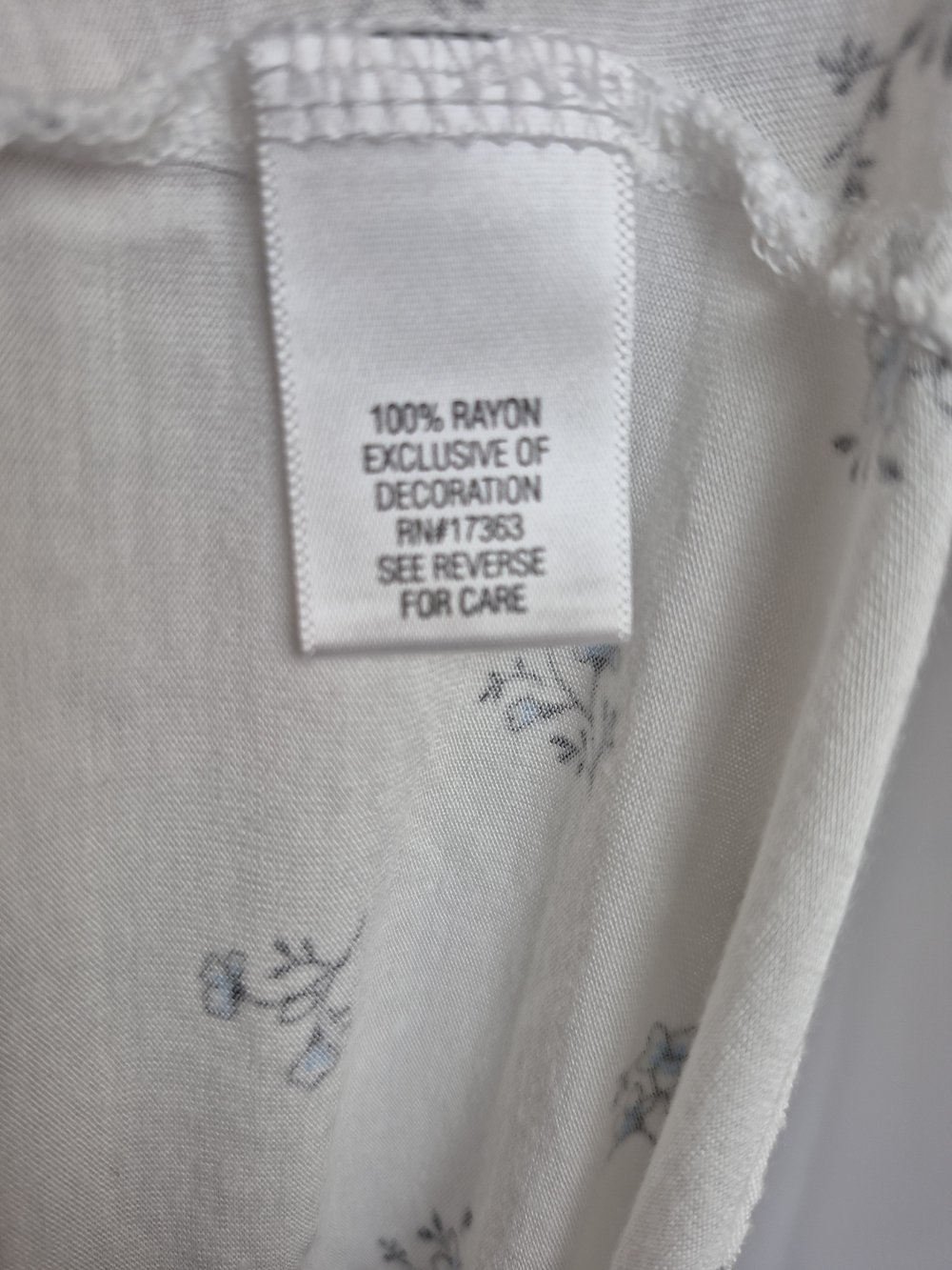 croft & barrow White Floral Nightgown with Blue Print - Picture 7 of 7